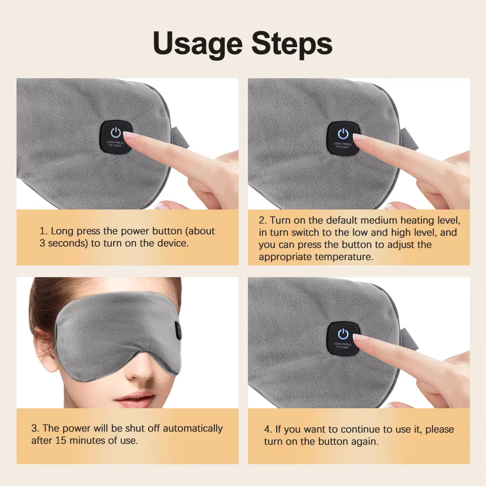Cordless Heated & Vibrating Eye Massager Mask with NTC Smart Thermal Control