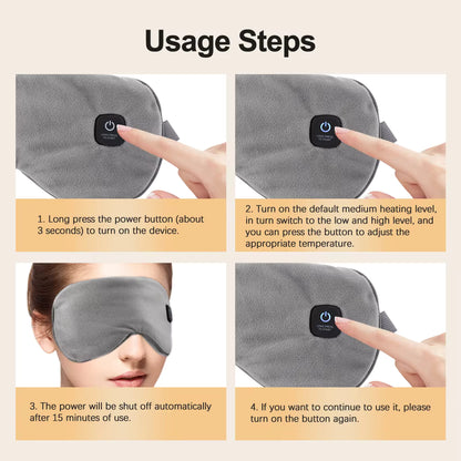 Cordless Heated & Vibrating Eye Massager Mask with NTC Smart Thermal Control